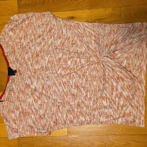 W5 Women's Knotted Blouse - Orange and Cream